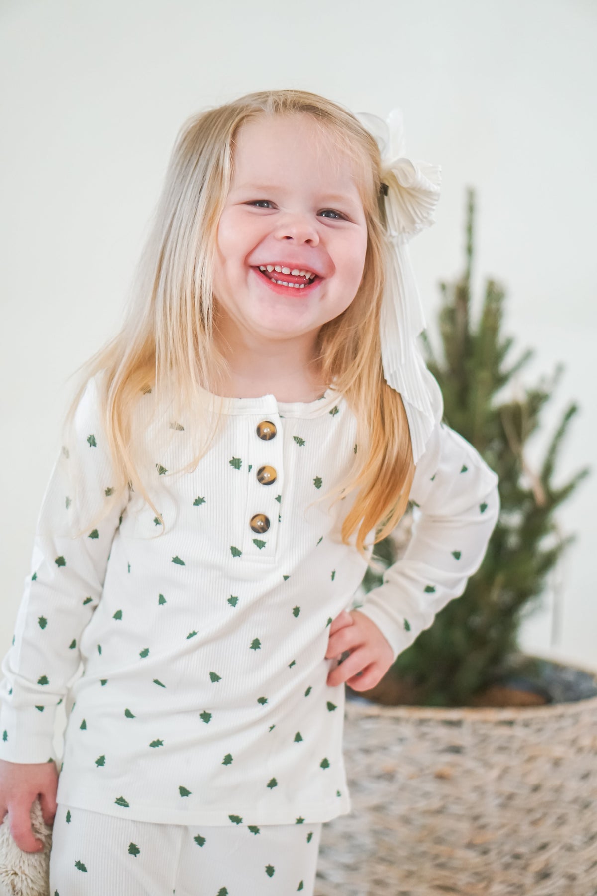 Tiny Trees Ribbed Bamboo 2pc Henley Pajamas