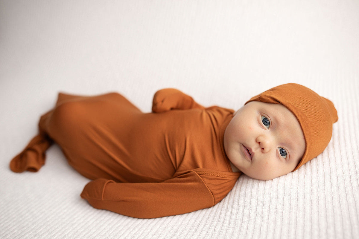 Saddle Knotted Newborn Baby Gown