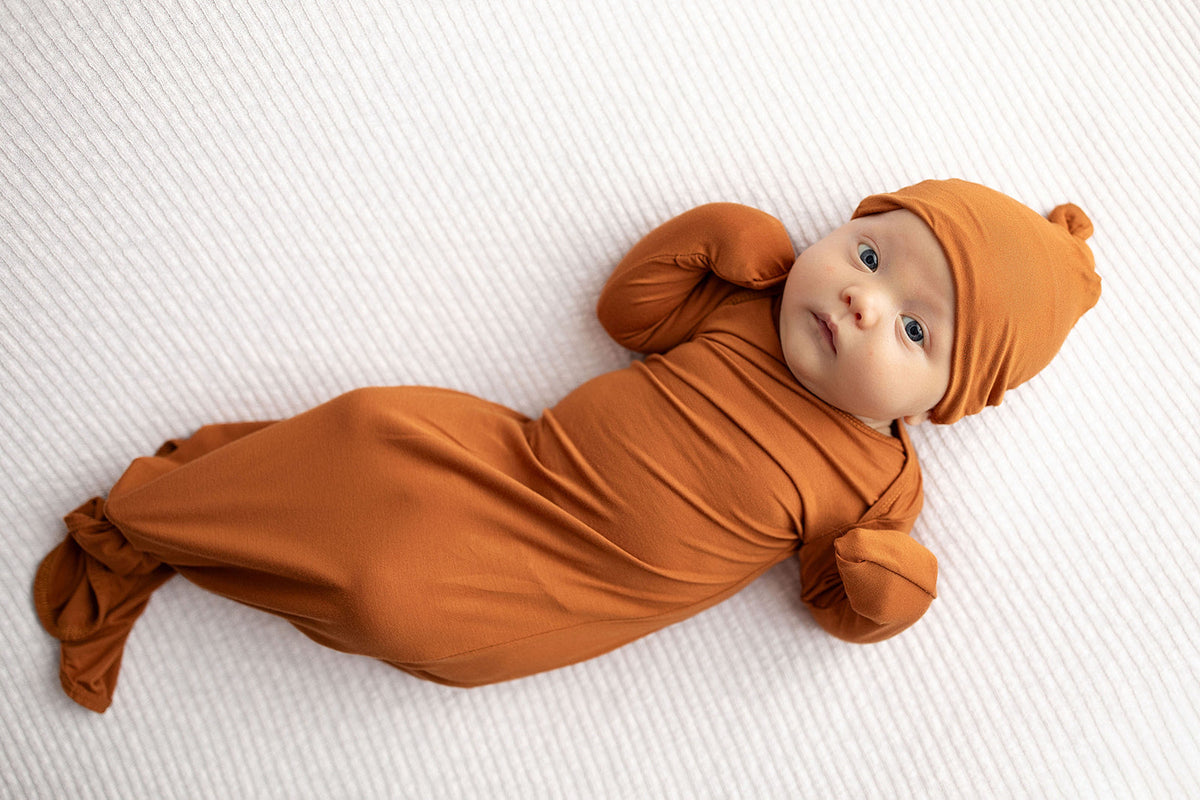 Saddle Knotted Newborn Baby Gown