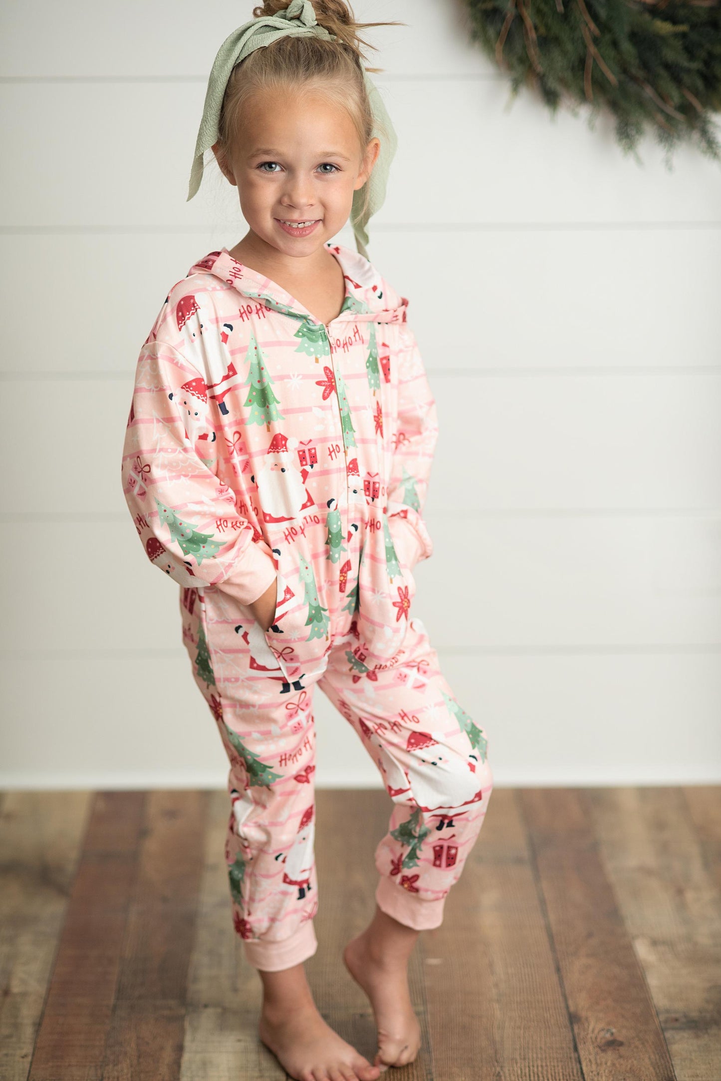 Santa Lounge Play Zip Up Onesie