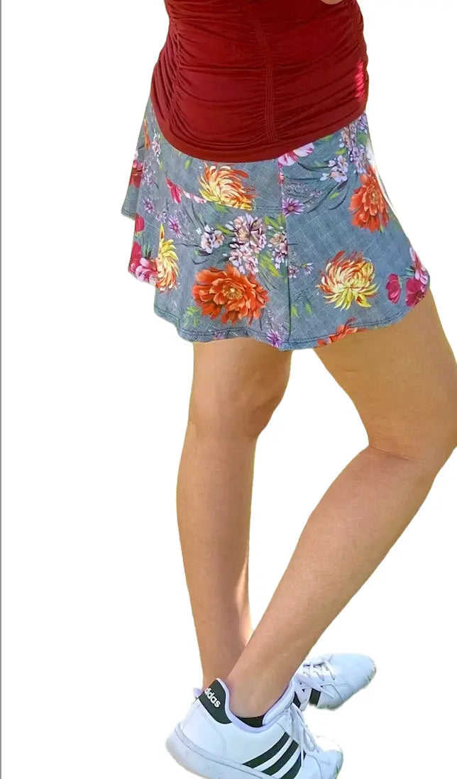 Nola Plaid Floral Skirt