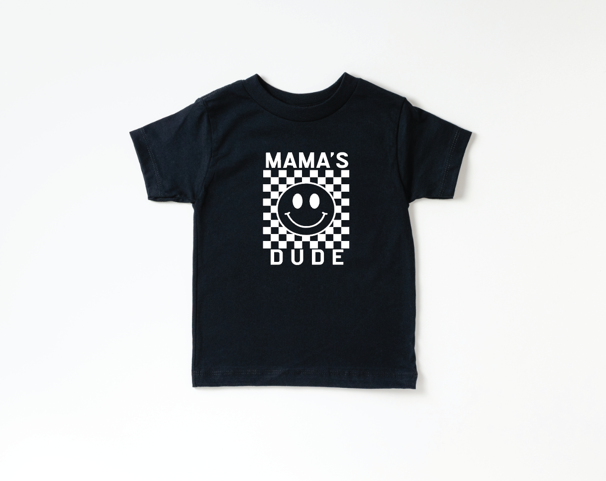 Mama's Dude Checkered Tee-PREORDER