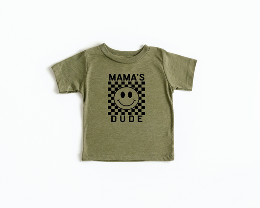 Mama's Dude Checkered Tee-PREORDER