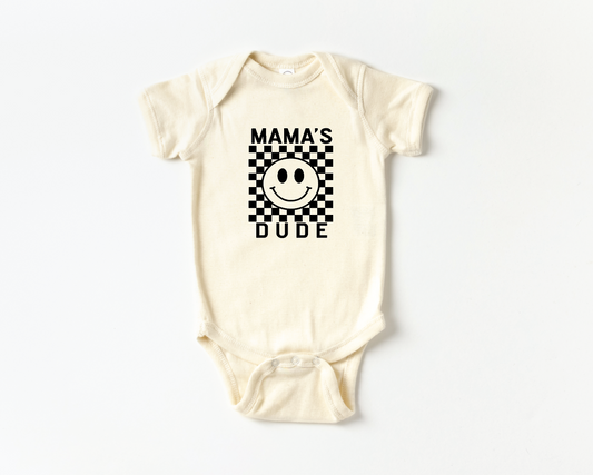 Mama's Dude Checkered Onesie - MTO