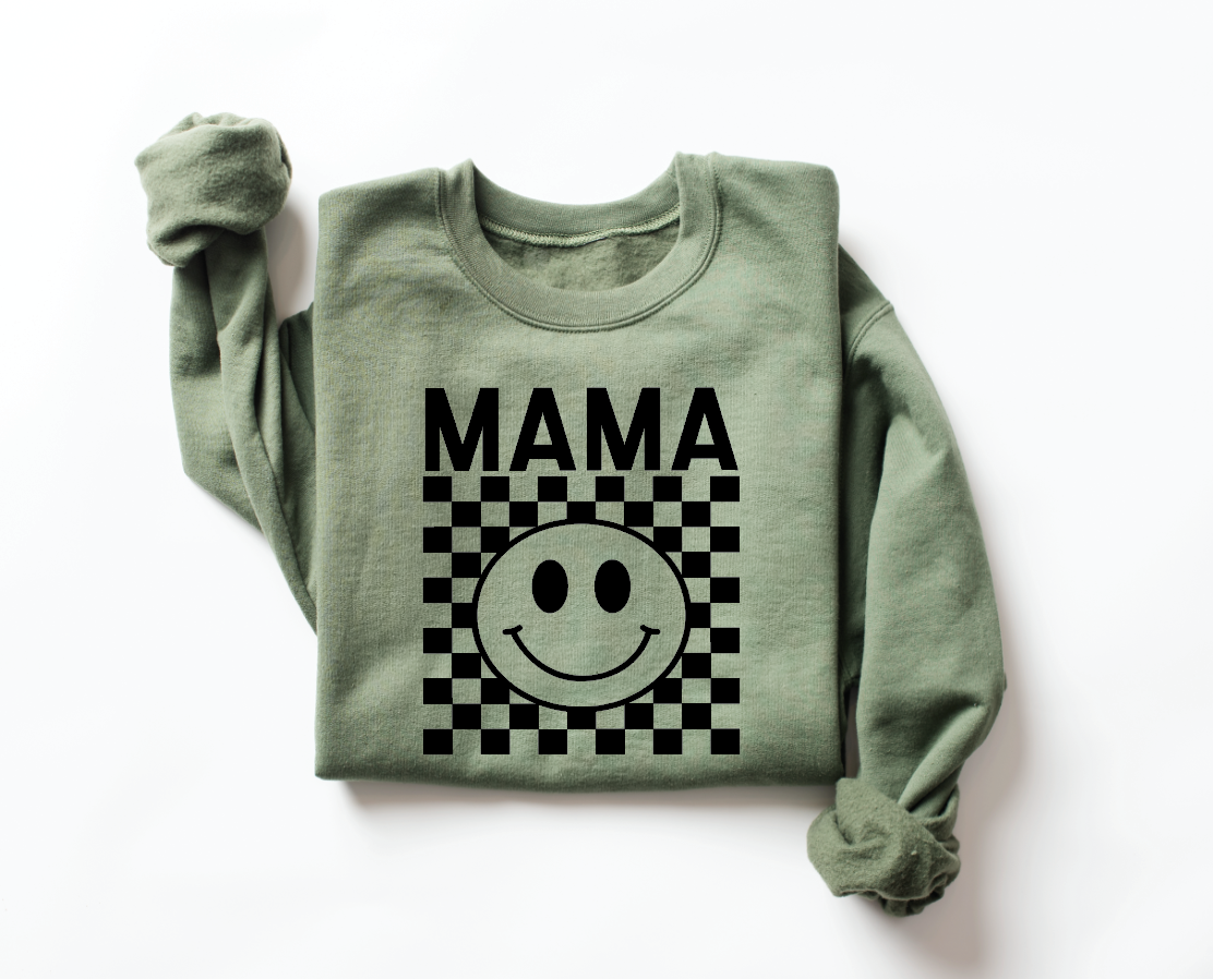 Mama Checkered Sweatshirt- made to order