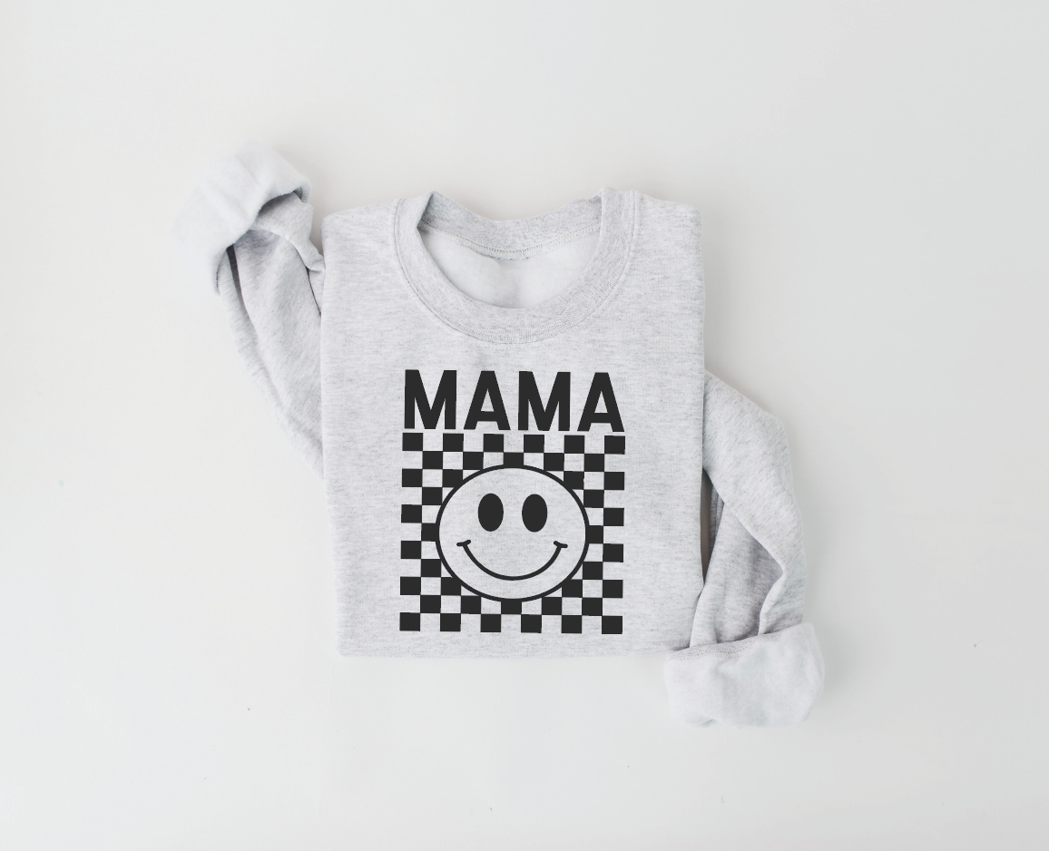 Mama Checkered Sweatshirt- made to order