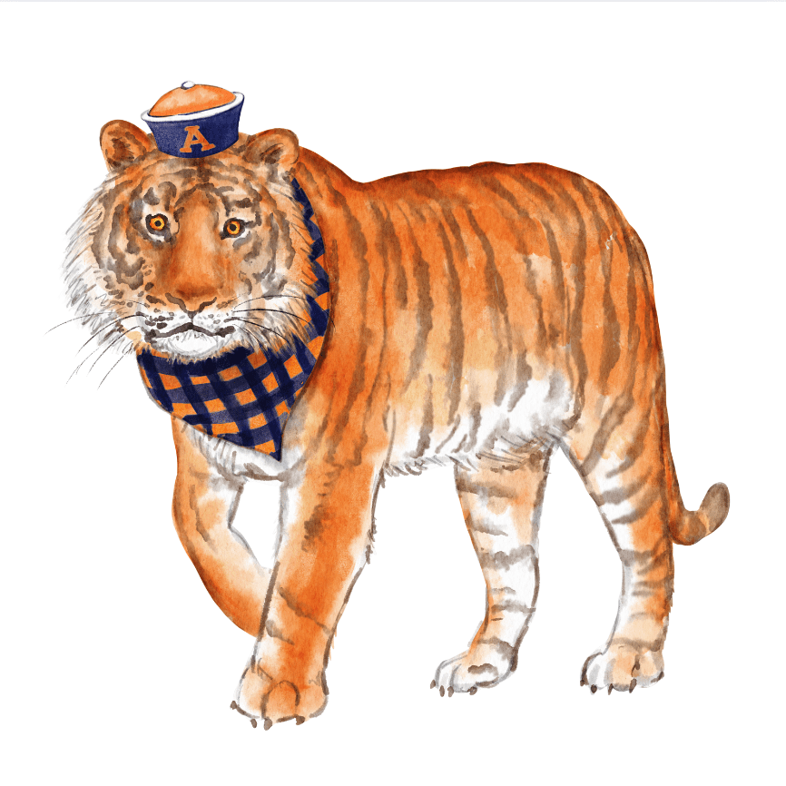 Orange & Blue Tiger Door Hanger