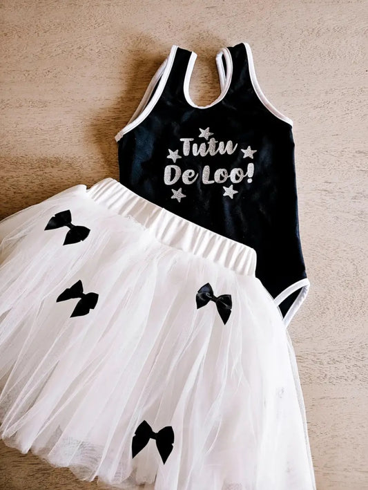 White Tutu Skort w/Bows