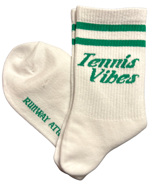 Tennis Vibes Socks - Green/White