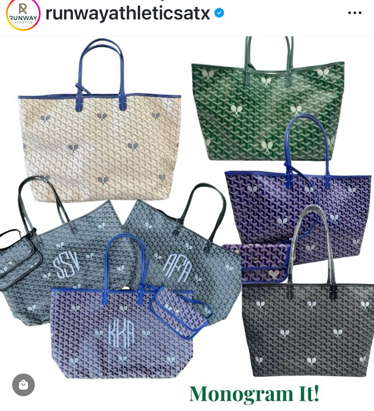 The Whimsy Tennis Lovers Large Tote - Green