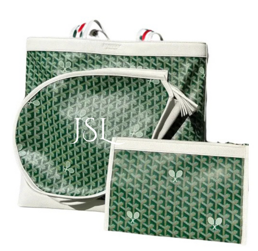 Whimsy Tennis Bag - Boutique Vintage Vibe Green
