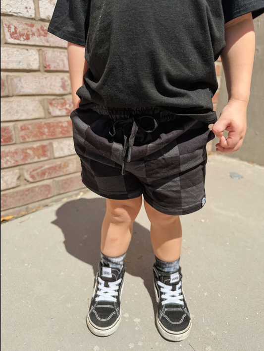 BLACK & GRAY CHECKERED • SHORTS
