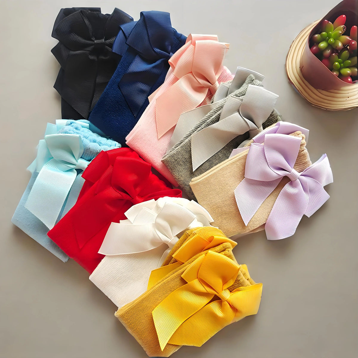 New Spring Kids Knee High Socks Baby Girls Long Sock With Bowknot Soft Cotton Solid Children Princess Socken For School