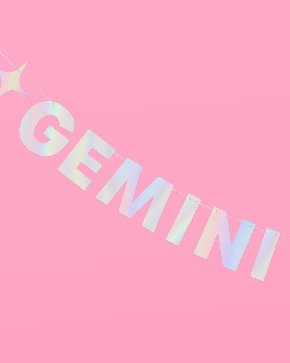 Gemini Baby Banner - iridescent foil banner