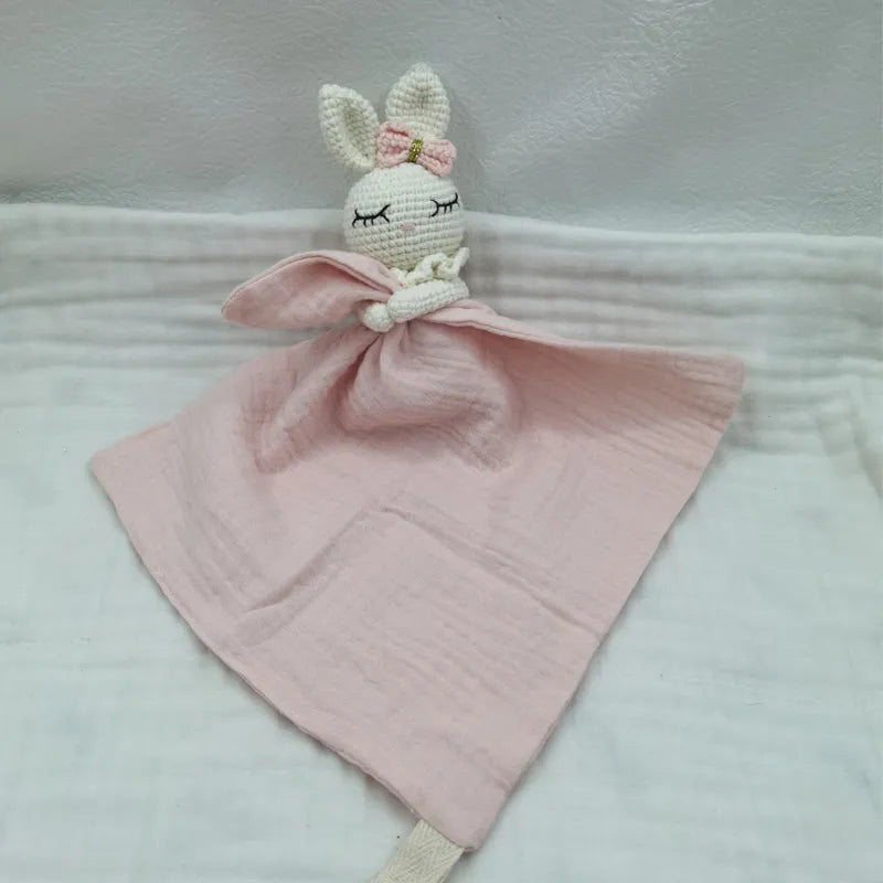 Baby Bib with Sleeping Animals Rattle