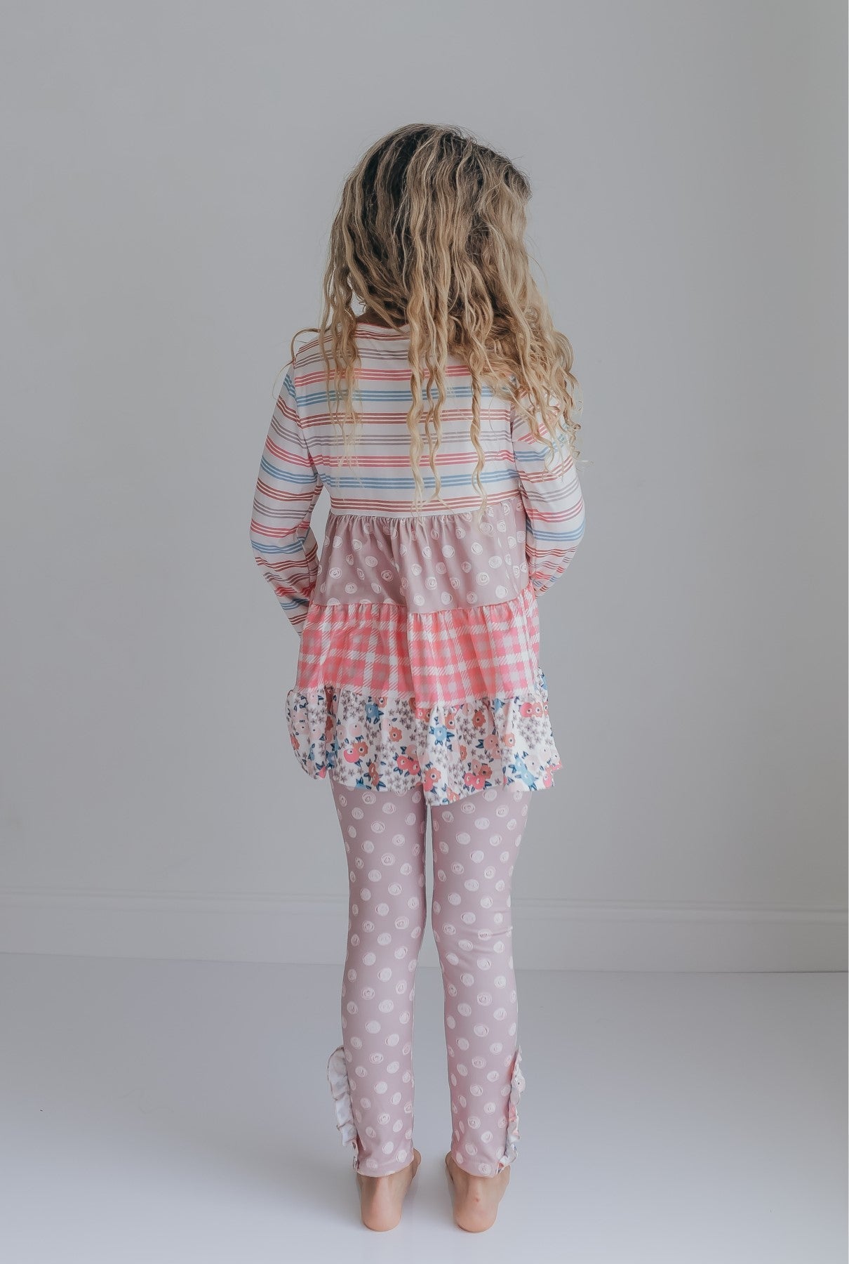 3 Tiered Sand Floral Pant Set