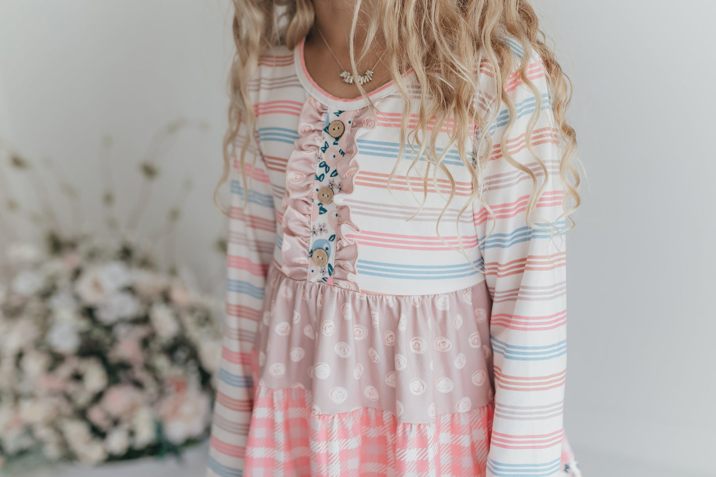 3 Tiered Sand Floral Pant Set