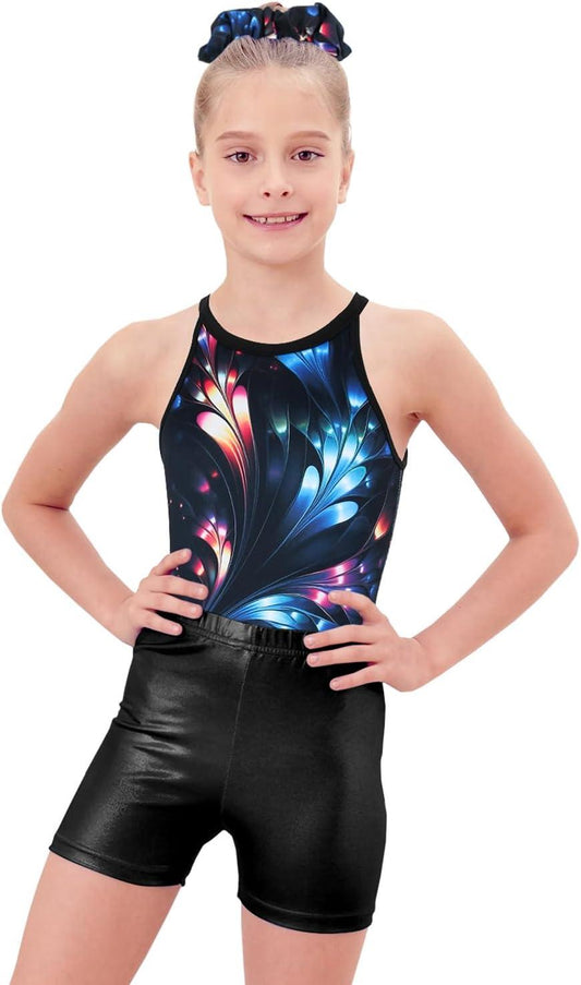 Shiny Flower Gymnastics Leotard Outfit Set