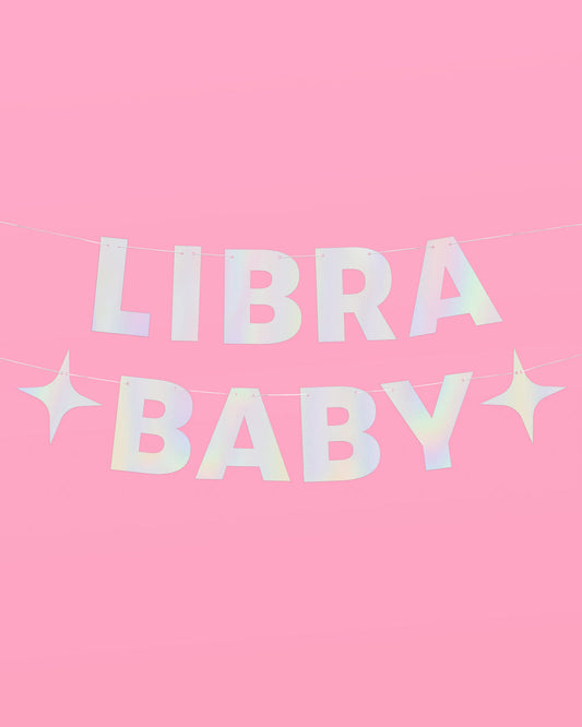 Libra Baby Banner - iridescent foil banner