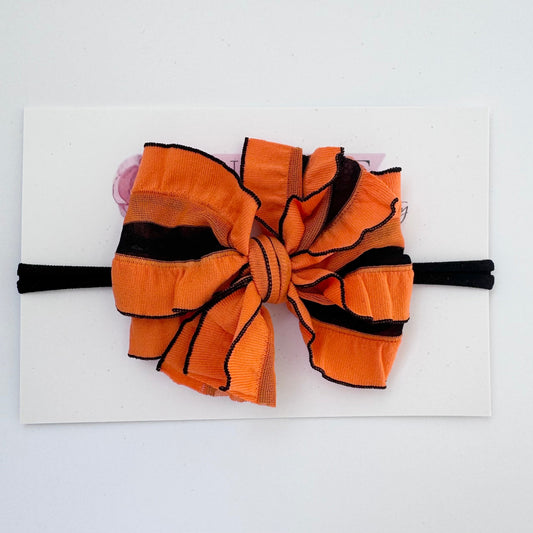 Skinny Mini Ruffled Headband- Trick or Treat