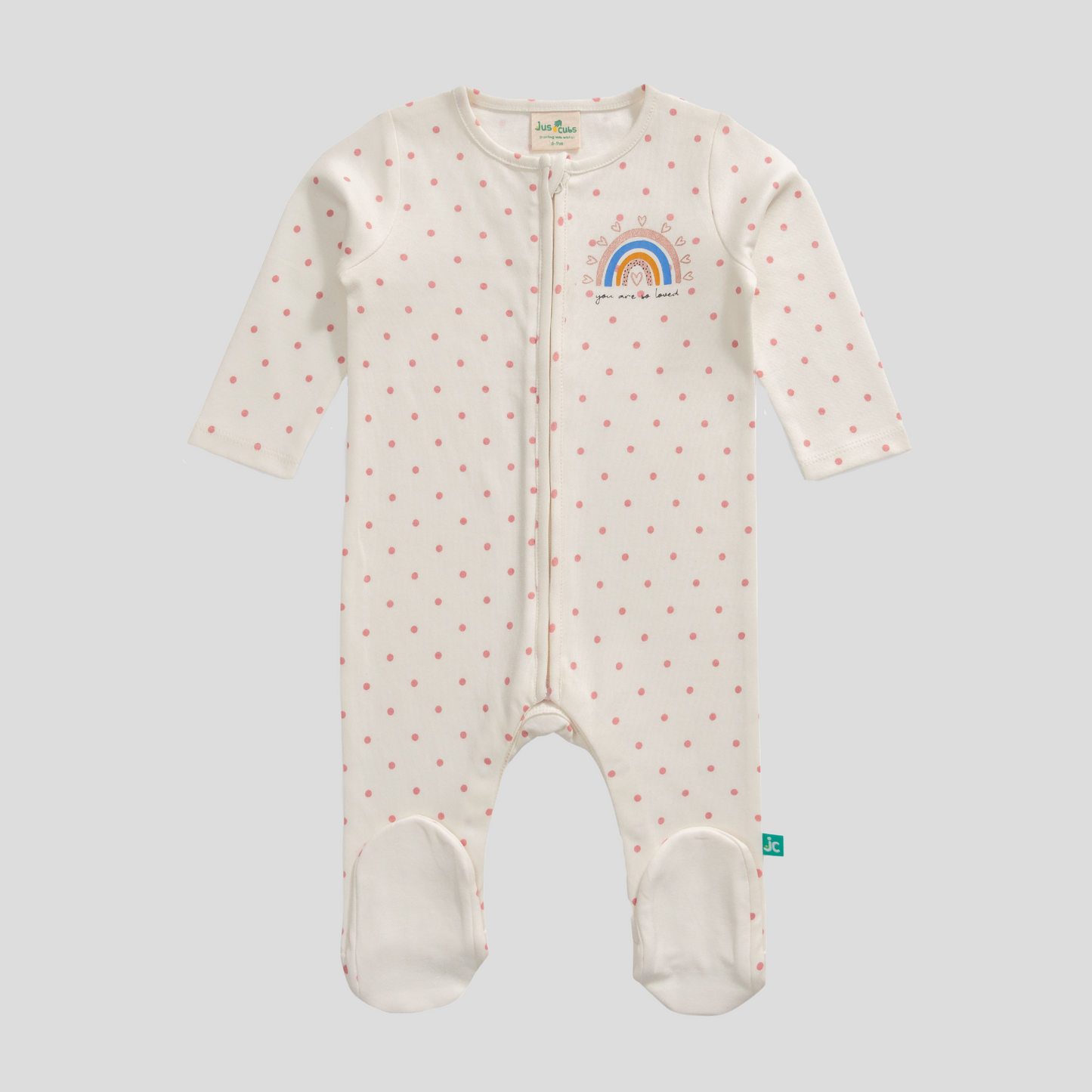 Polka Dot Sleepsuit with Footies for Baby Girls - Pack of 2
