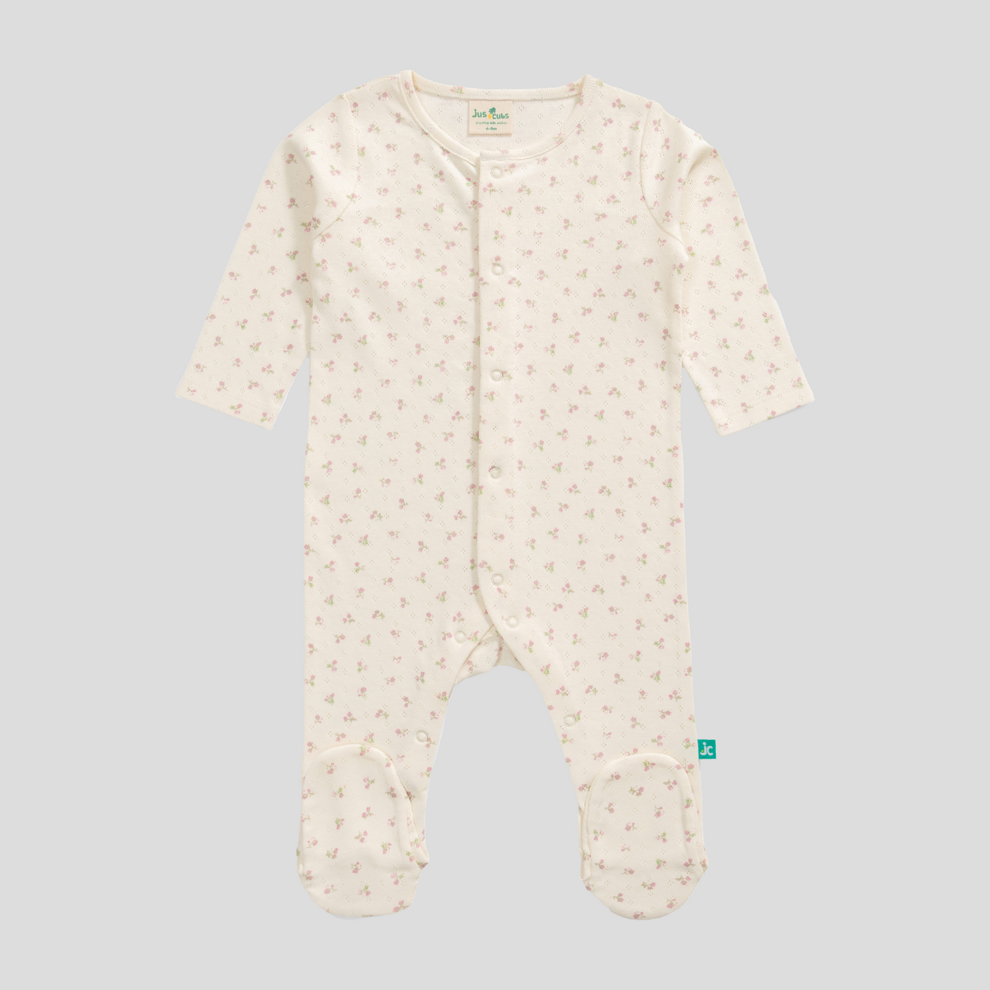 3/4 Sleeve Sleepsuit with Footies for Baby Girls - Pack of 2