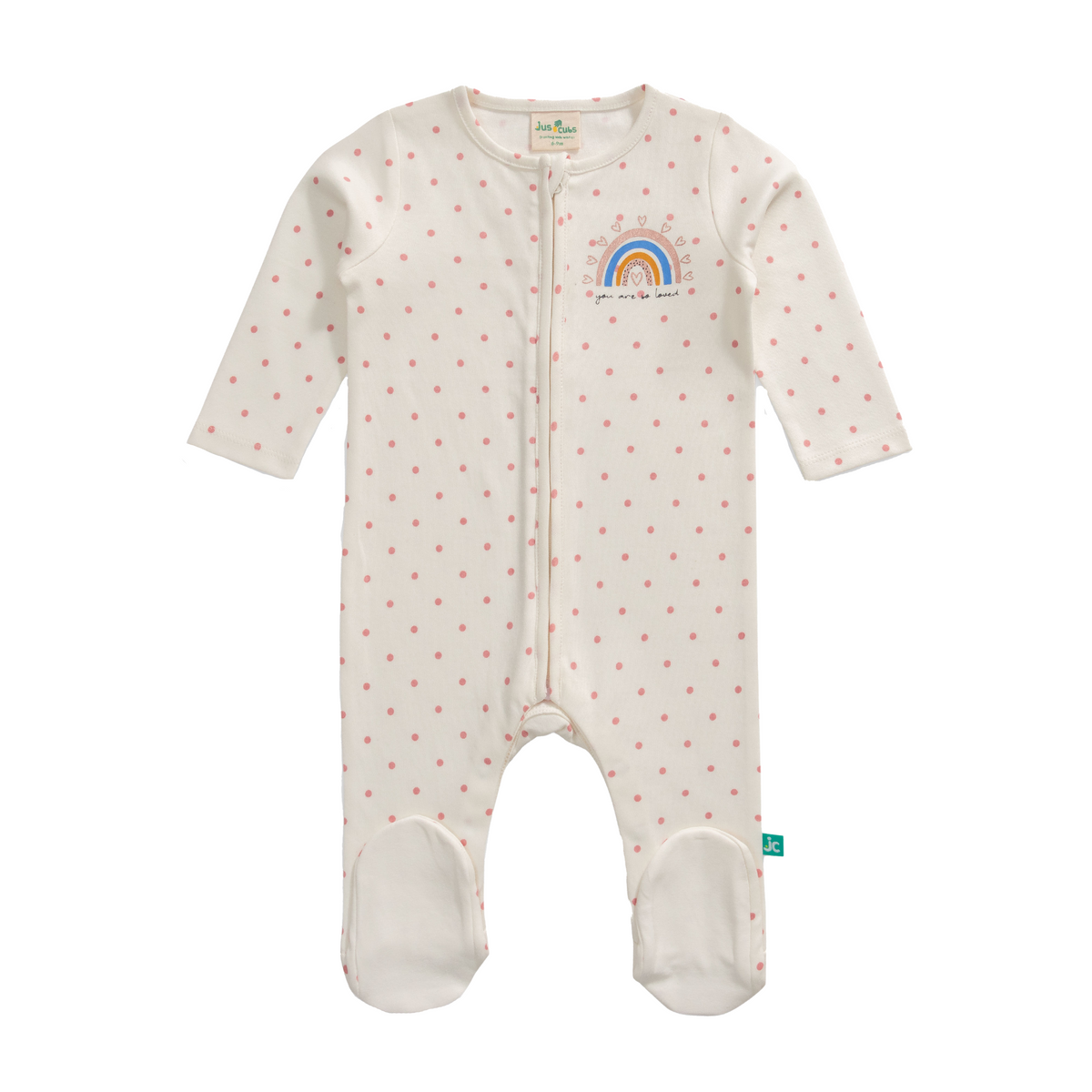 Polka Dot Sleepsuit with Footies for Baby Girls - Pack of 2