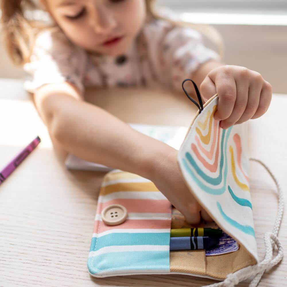 Rainbow Purse with Crayons: "Perfect For Art On The Go!"