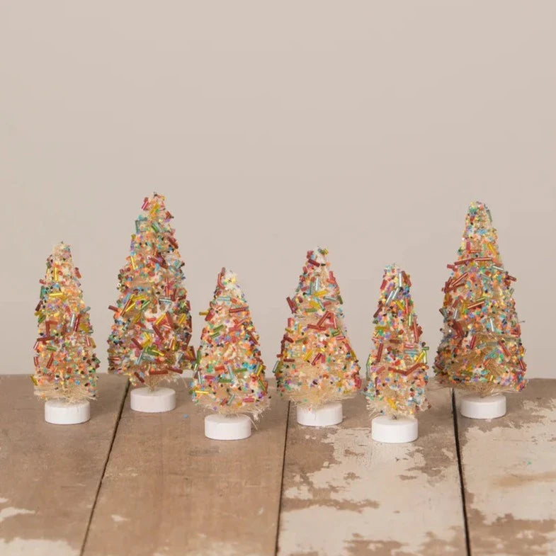 Sprinkles Bottle Brush Trees S/6 by Bethany Lowe Designs