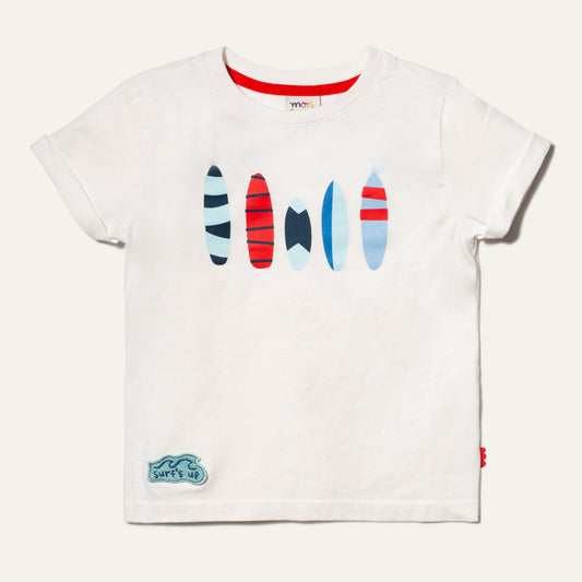 Recycled Cotton Blue Surfboard Kid T-Shirt