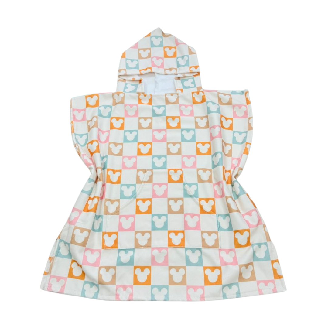 Checkered Magic Toddler & Kids Hooded Towel Pool Poncho