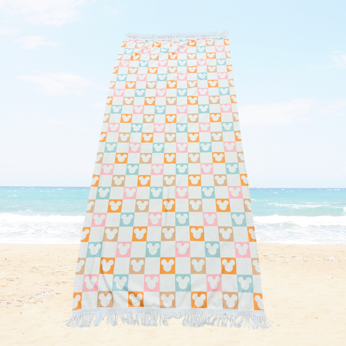 Checkered Magic Fringe Beach Towel