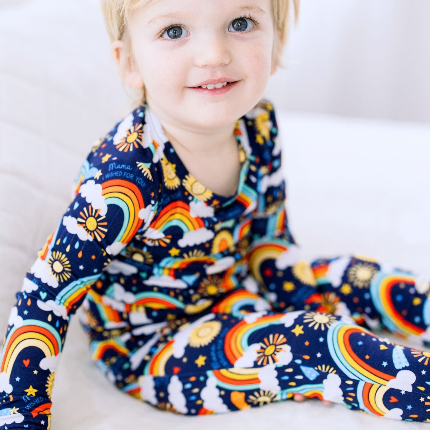 The Second-Skin 2-Piece Long Sleeve Pajama | Here Comes the Sunshine (Blue)