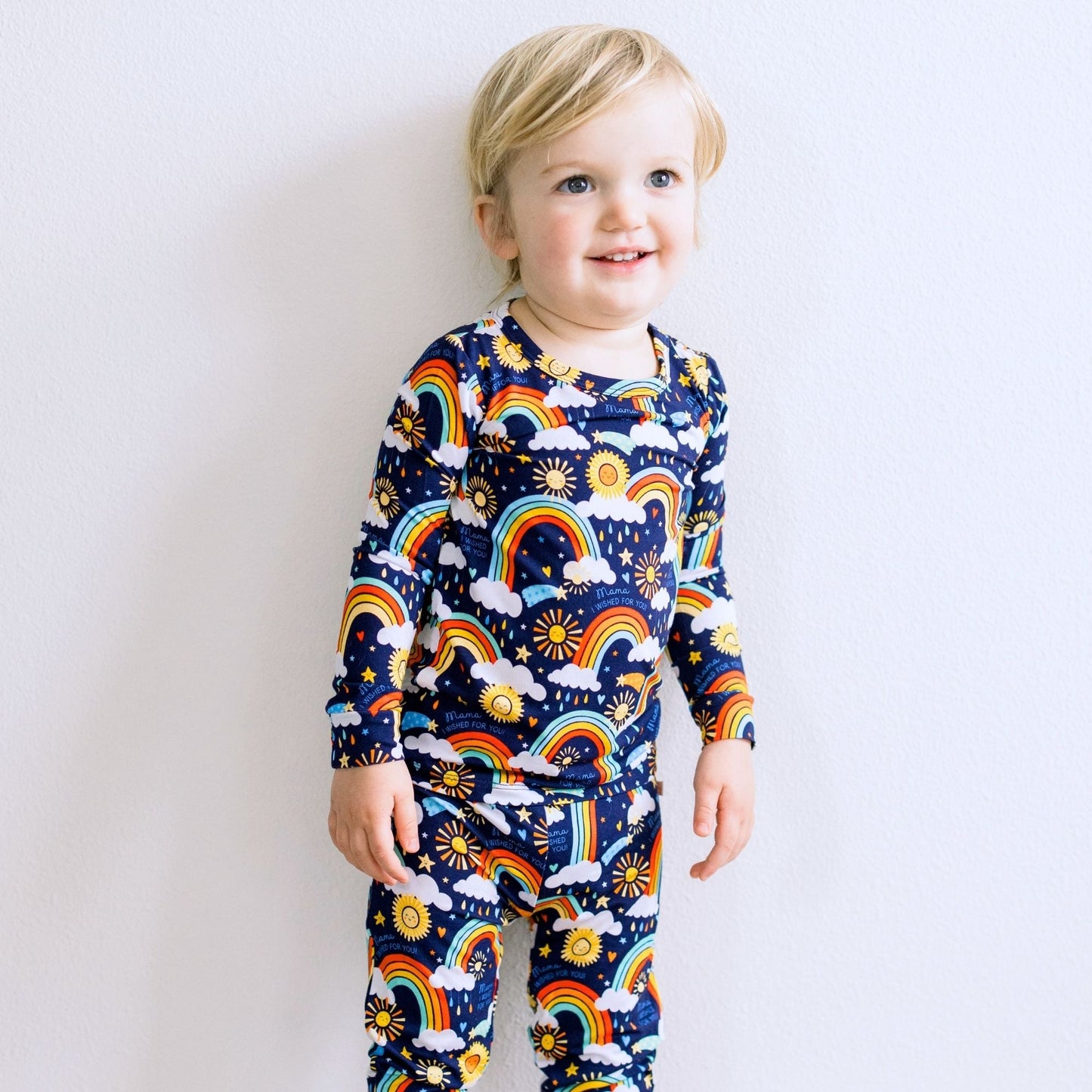 The Second-Skin 2-Piece Long Sleeve Pajama | Here Comes the Sunshine (Blue)