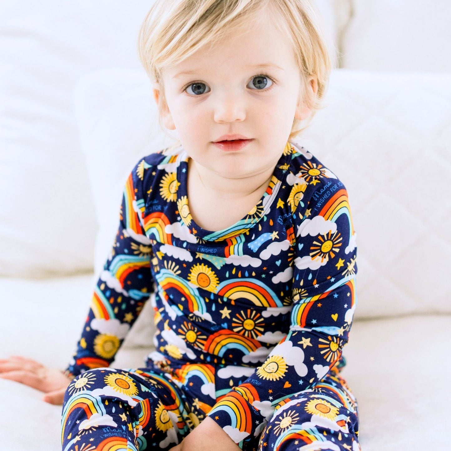The Second-Skin 2-Piece Long Sleeve Pajama | Here Comes the Sunshine (Blue)