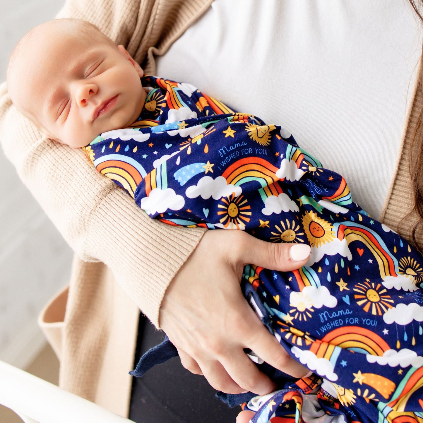 The Forever Swaddle Blanket | Here Comes the Sunshine (Blue)