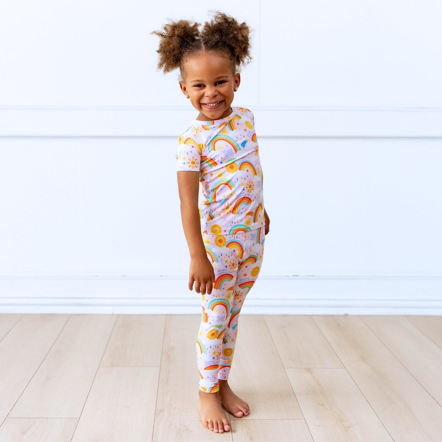 The Second-Skin 2-Piece Short Sleeve Pajama | Here Comes the Sunshine (Pink)