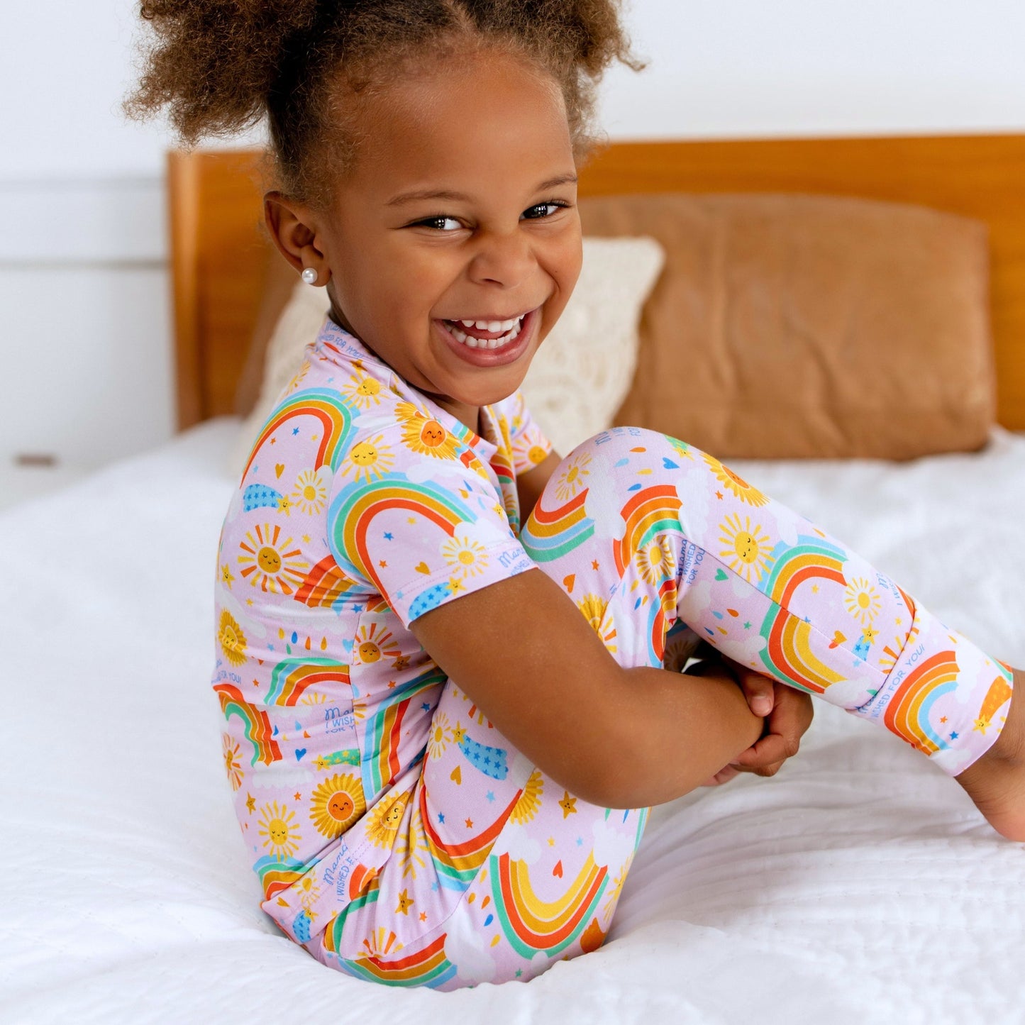 The Second-Skin 2-Piece Short Sleeve Pajama | Here Comes the Sunshine (Pink)