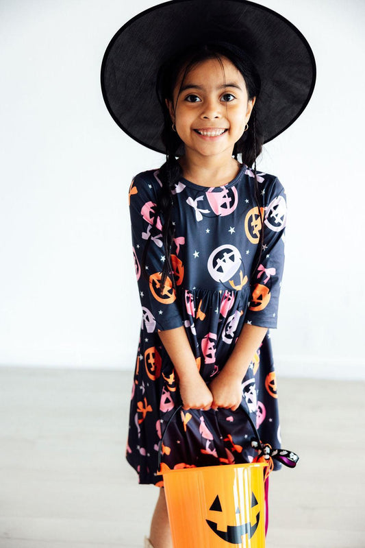 Sweet Tooth 3/4 Sleeve Pocket Twirl Dress