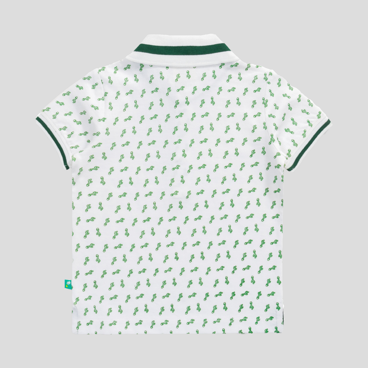 Half Sleeve Polo Shirt for Toddler Boys | Green Printed