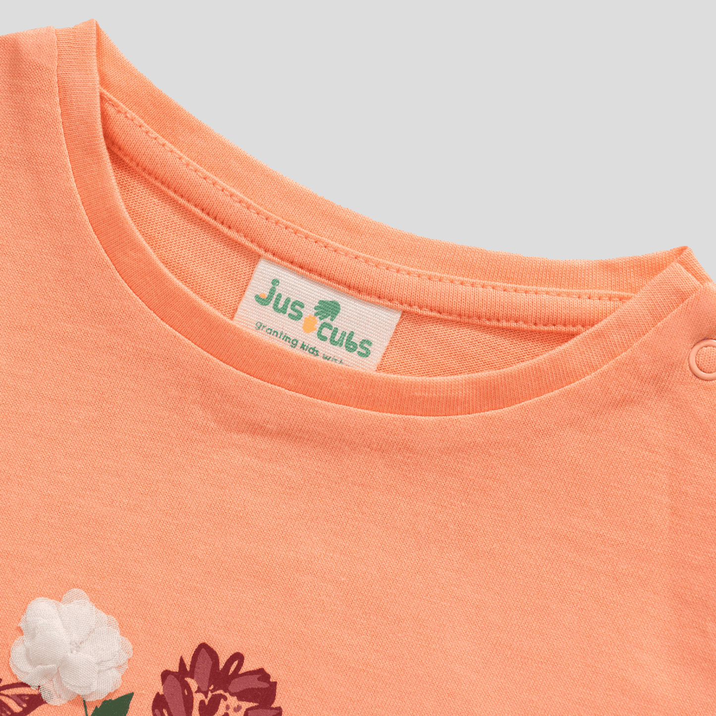 Ruffled Cap Sleeve T-Shirt for Toddler Girls - Coral