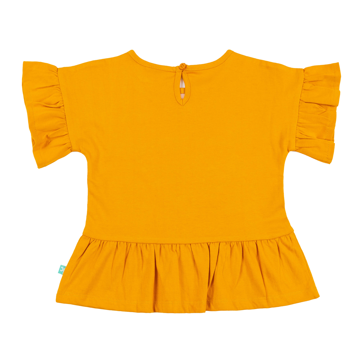 Ruffled Peplum T-Shirt for Toddler Girls - Tangerine