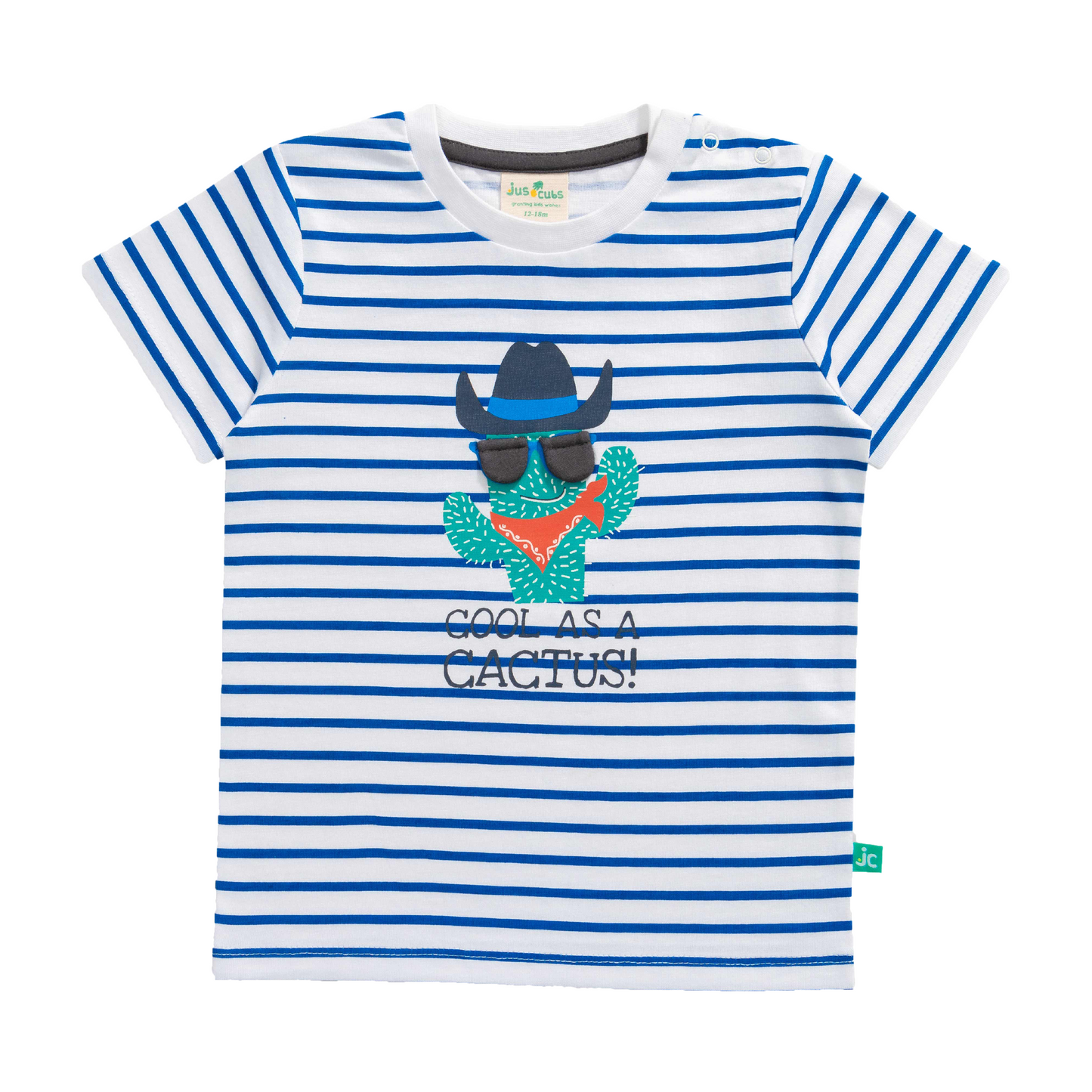 3D Applique Printed Striped T-Shirt for Toddler Boys
