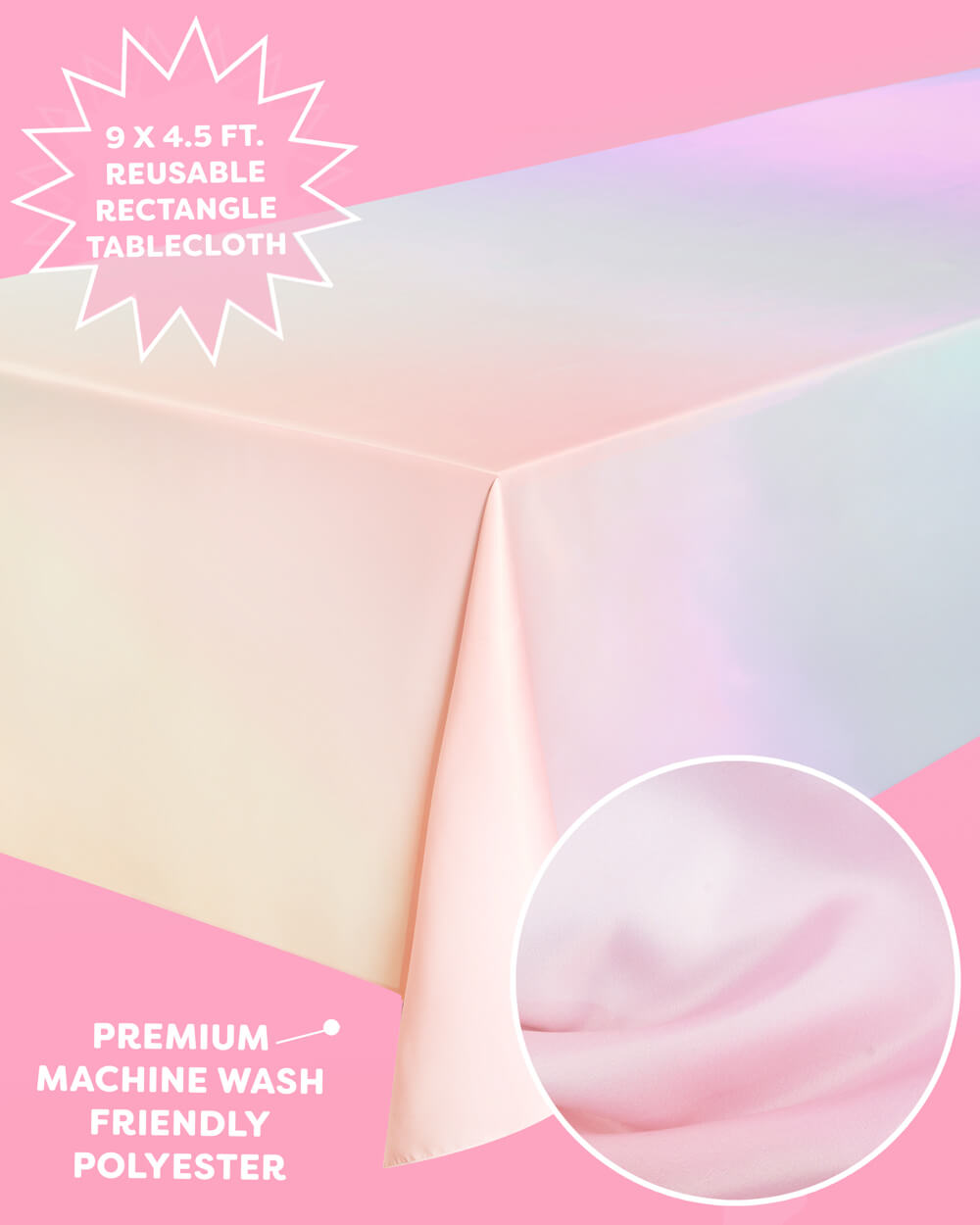 Pastel Party Tablecloth - washable table cover