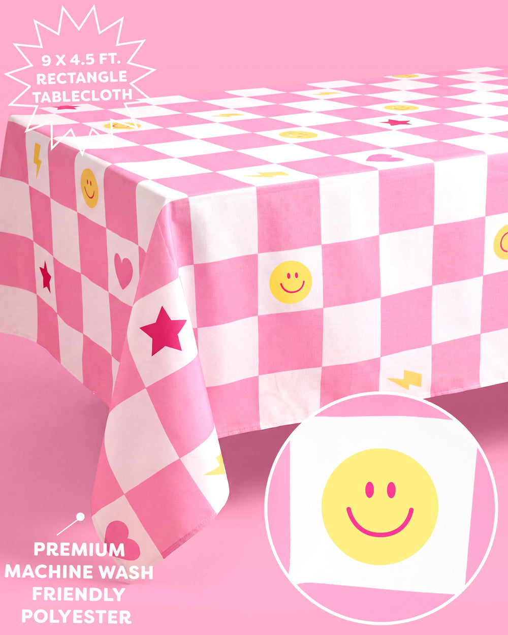 Preppy Party Tablecloth - washable table cover