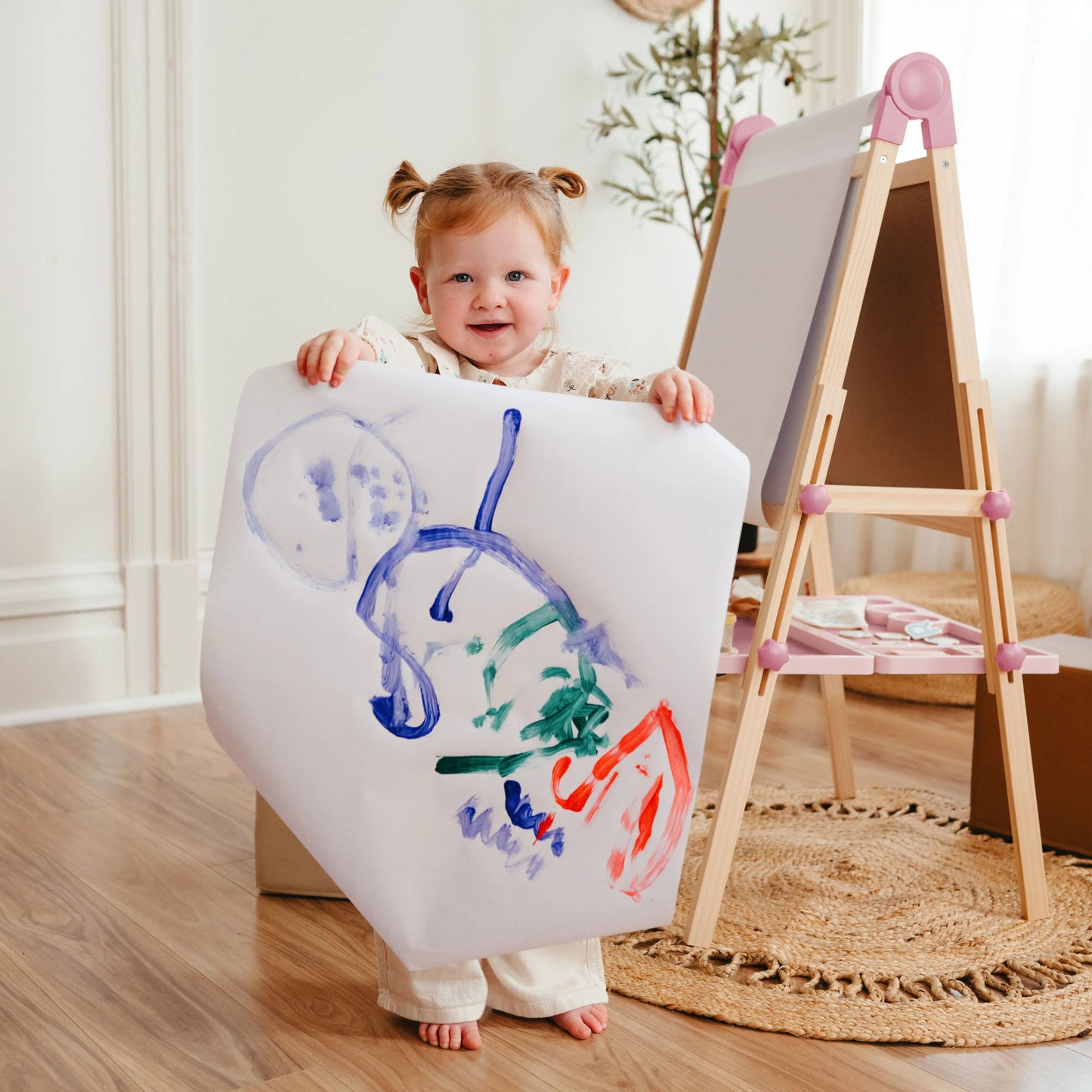 Tiny Land® Pink Magnitales Easel & Paper Roll Set