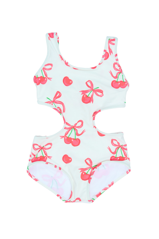 TURKS AND CAIKOS CHERRIES AND BOWS swimsuit