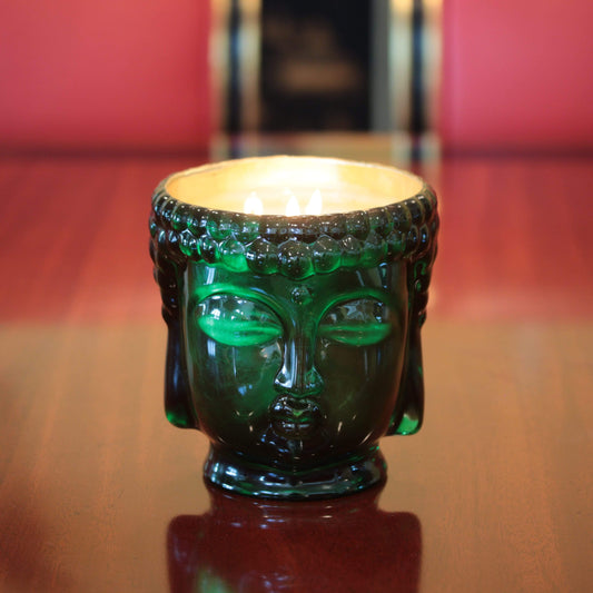 Cleopatra | 24K Gold Emerald Green Glass Buddha Royale