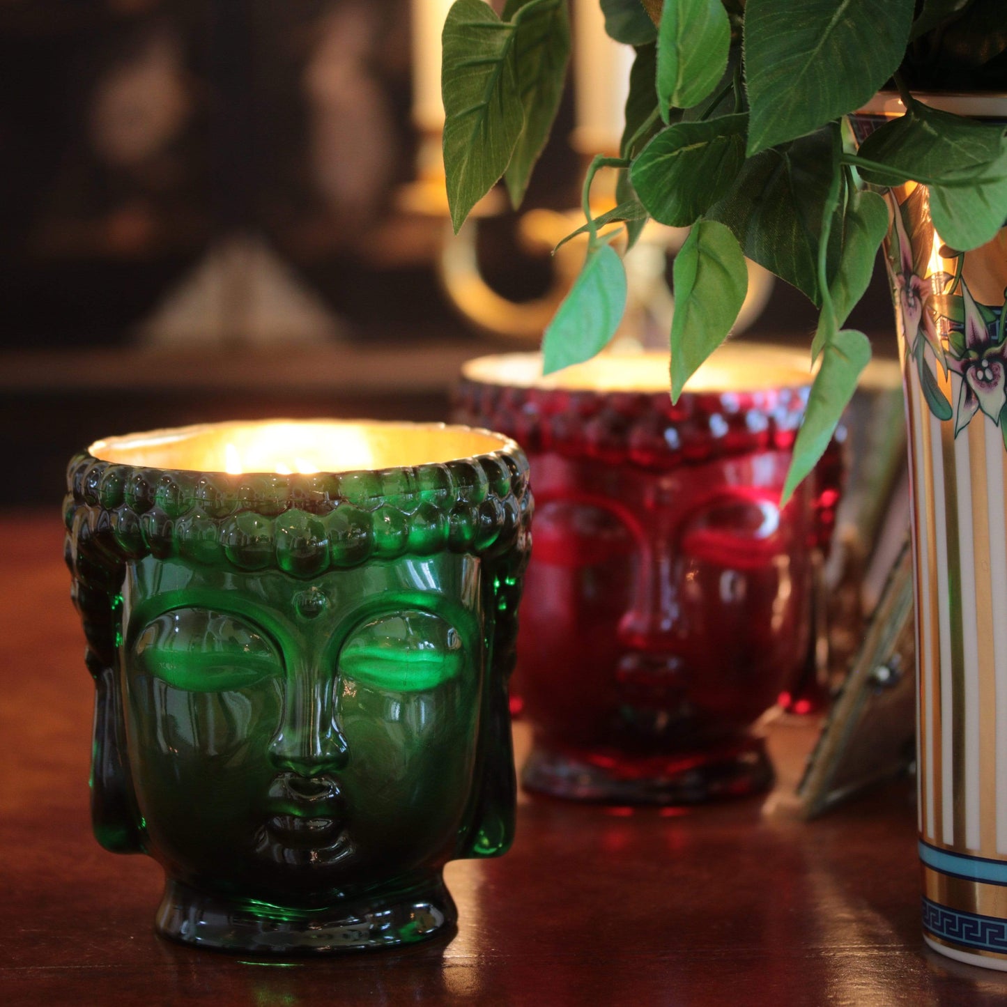 Cleopatra | 24K Gold Emerald Green Glass Buddha Royale