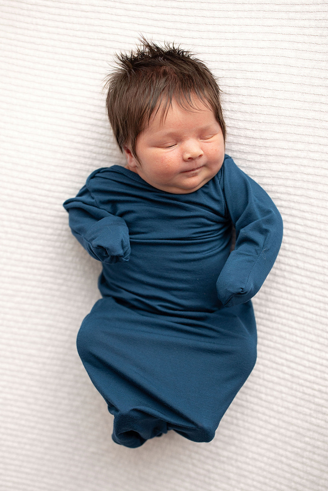 Navy Blue Knotted Newborn Baby Gown
